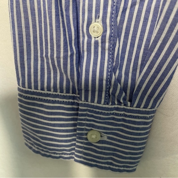 Gap‎ Nautical Top Size M Blue Striped Lace Up 100% Cotton Vacation Resort NWT - Picture 3 of 10
